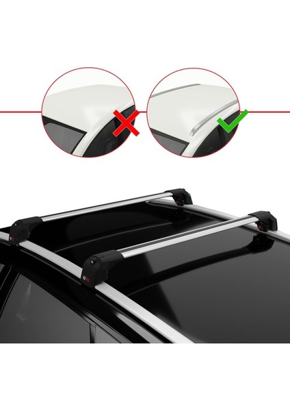Nissan Qashqai 2022 2023 2024 Ace-2 Ara Atkı Tavan Barı Gri