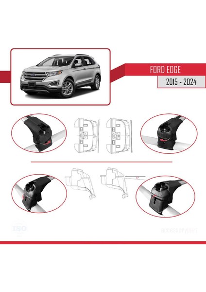 Ford Edge 2015 ve Sonrası ile Uyumlu Ace-2 Ara Atkı Tavan Barı Gri fırsatları