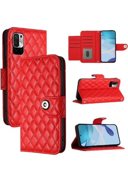 Xiaomi Redmi Not 10 5g Için Kılıf Cüzdan Kapak Kart Tutucu Bilek Şeridi (Yurt Dışından)