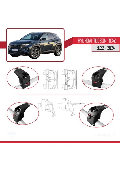 Hyundai Tucson 2022 2023 2024 Ace-2 Ara Atkı Tavan Barı Gri fırsatları