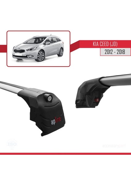 Kia Ceed Sw 2012-2018 Arası ile Uyumlu Ace-2 Ara Atkı Tavan Barı Gri modelleri