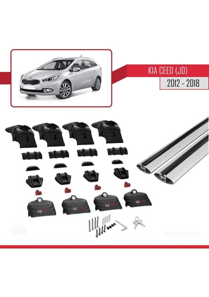 Kia Ceed Sw 2012-2018 Arası ile Uyumlu Ace-2 Ara Atkı Tavan Barı Gri fırsatları