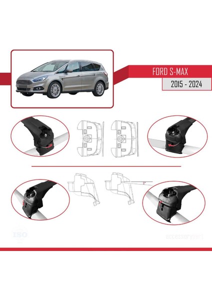 Ford S-Max 2015 ve Sonrası ile Uyumlu Ace-2 Ara Atkı Tavan Barı Siyah fırsatları
