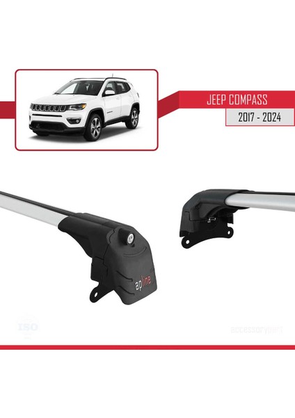 Jeep Compass 2017 ve Sonrası ile Uyumlu Ace-2 Ara Atkı Tavan Barı Gri modelleri