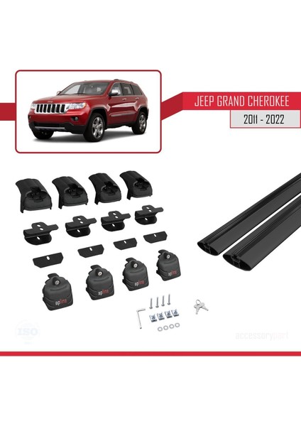 Jeep Grand Cherokee 2011-2021 Arası ile Uyumlu Ace-2 Ara Atkı Tavan Barı Siyah fırsatları