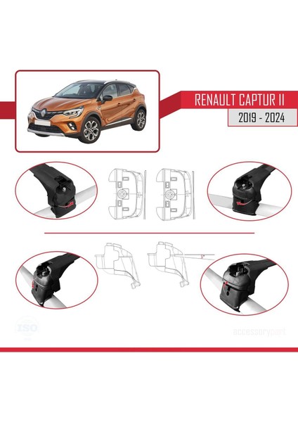 Renault Captur 2019 ve Sonrası ile Uyumlu Ace-2 Ara Atkı Tavan Barı Siyah indirimleri