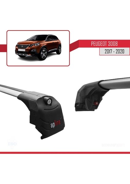 Peugeot 3008 2017-2024 Arası ile Uyumlu Ace-2 Ara Atkı Tavan Barı Gri fırsatları