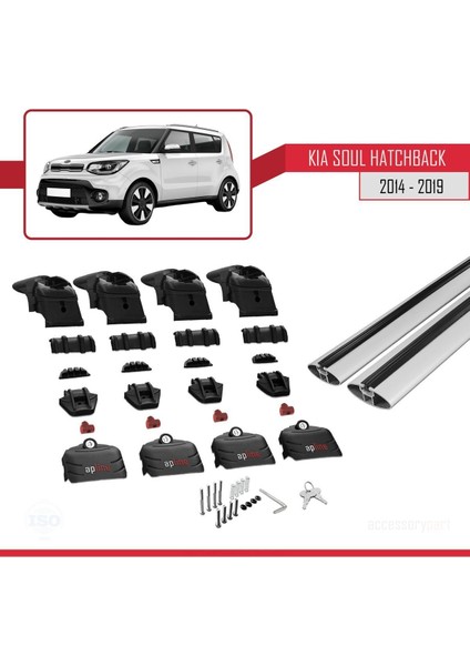Kia Soul 2014-2019 Arası ile Uyumlu Ace-2 Ara Atkı Tavan Barı Gri fırsatları