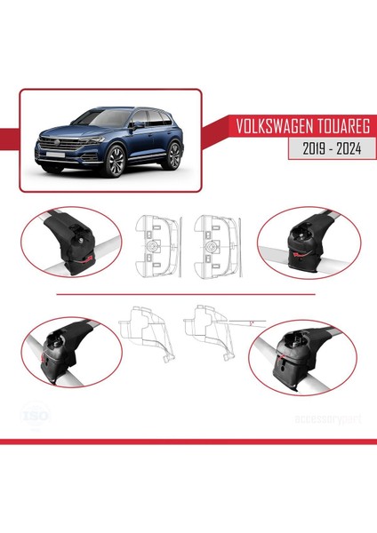 Volkswagen Touareg 2019 ve Sonrası ile Uyumlu Ace-2 Ara Atkı Tavan Barı Gri fırsatları