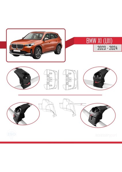 Bmw X1 (U11) 2023 ve Sonrası ile Uyumlu Ace-2 Ara Atkı Tavan Barı Gri