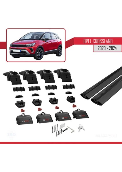 Opel Crossland 2020 ve Sonrası ile Uyumlu Ace-2 Ara Atkı Tavan Barı Siyah indirimleri