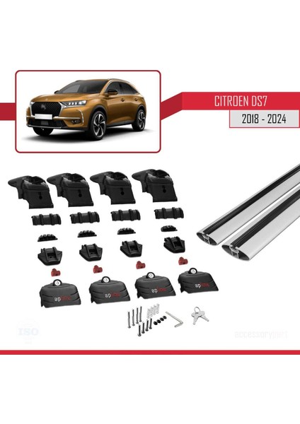 Citroen Ds7 Crossback 2018 ve Sonrası ile Uyumlu Ace-2 Ara Atkı Tavan Barı Gri indirimleri