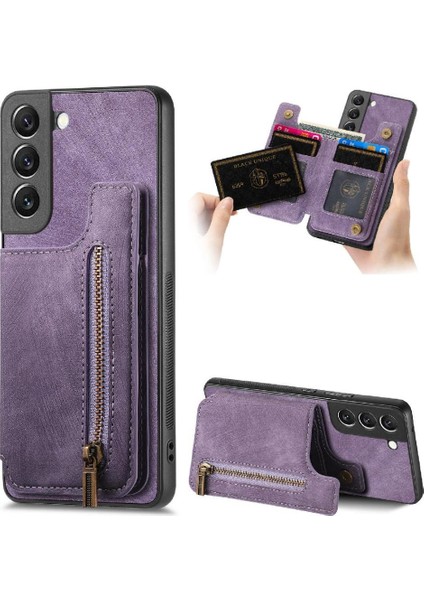 Samsung Galaxy S22 Için Kılıf Standı Fonksiyonu Katlanabilir Arka Kapak Vintage (Yurt Dışından)