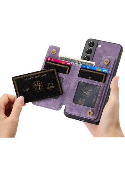 Samsung Galaxy S22 Için Kılıf Standı Fonksiyonu Katlanabilir Arka Kapak Vintage (Yurt Dışından)