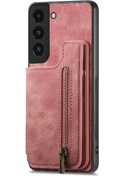 Samsung Galaxy S22 Artı Vintage Fermuar Cüzdan Katlanabilir Arka Kapak (Yurt Dışından)