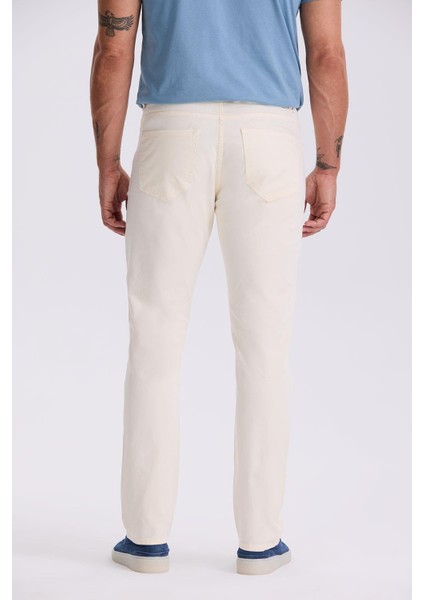 Ekru Comfort Fit Pamuklu Rahat Kesim 5 Cep Pantolon fırsatları