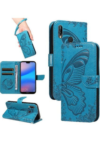 Kredi Kartı Yuvası ile Huawei P20 Lite Için Flip Case Yüksek Kalite Deri (Yurt Dışından)