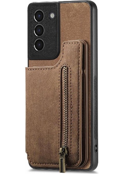 Samsung Galaxy S21 Artı Vintage Fermuar Cüzdan Katlanabilir Arka Kapak (Yurt Dışından) fırsatları