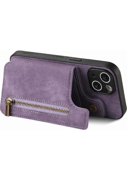 IPhone 14 Için Kılıf Katlanabilir Arka Kapak Standı Fonksiyonu Vintage Fermuar Cüzdan (Yurt Dışından) fiyatları
