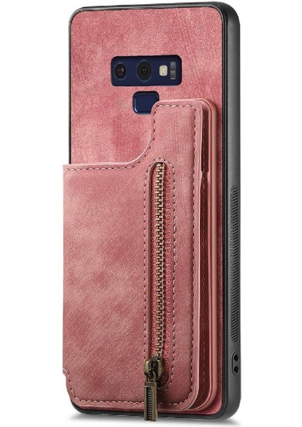 Samsung Galaxy Not 9 Için Kılıf Katlanabilir Arka Kapak Vintage Fermuar Cüzdan (Yurt Dışından)