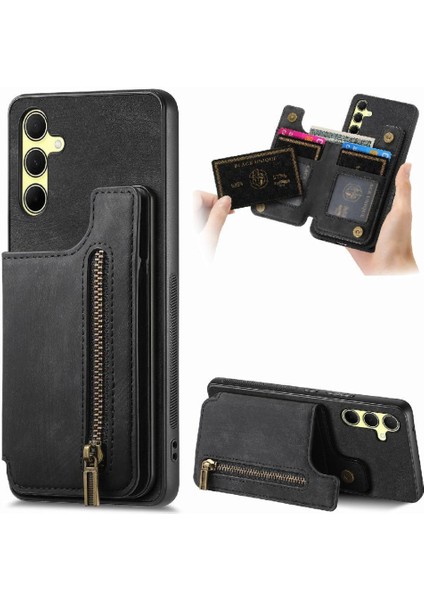 Samsung Galaxy A35 5g Için Kılıf Vintage Fermuar Cüzdan Standı Fonksiyonu Geri (Yurt Dışından)