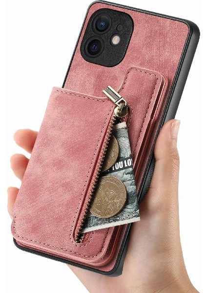 IPhone 12 Için Kılıf Katlanabilir Arka Kapak Vintage Fermuar Cüzdan Standı Fonksiyonu (Yurt Dışından) fiyatları