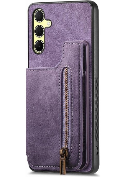 Samsung Galaxy A35 5g Için Kılıf Vintage Fermuar Cüzdan Standı Fonksiyonu Geri (Yurt Dışından) modelleri