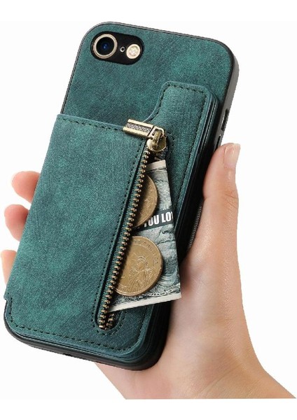 IPhone Se 2022/2020 Için Kılıf Katlanabilir Arka Kapak Vintage Fermuar Cüzdan (Yurt Dışından) fiyatları