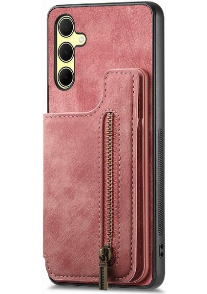 Samsung Galaxy A35 5g Için Kılıf Vintage Fermuar Cüzdan Standı Fonksiyonu Geri (Yurt Dışından) modelleri