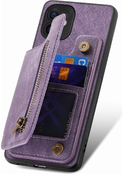 IPhone 11 Için Kılıf Vintage Fermuar Cüzdan Standı Fonksiyonu Katlanabilir Arka Kapak (Yurt Dışından) fırsatları