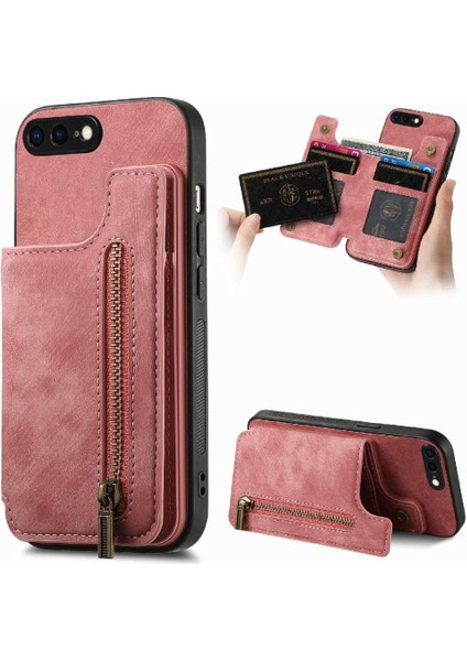 IPhone 7 Için Kılıf Artı/8 Artı Katlanabilir Arka Kapak Vintage Fermuar Cüzdan (Yurt Dışından)