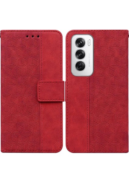 Oppo Flip 12 5g Flip Folio Kickstand Özelliği Için Flip Case Geometrik Pu (Yurt Dışından)
