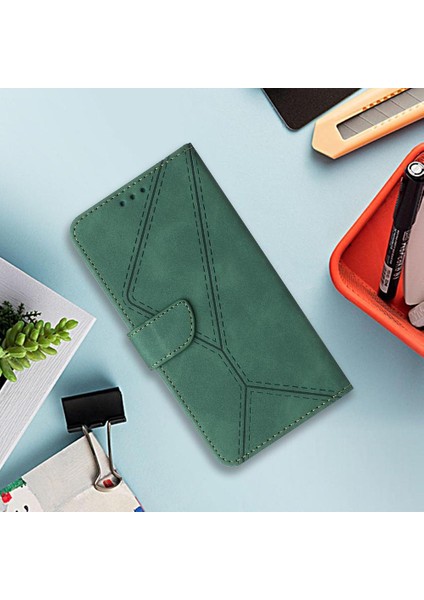 Vıvo Y03 4g Için Flip Case Deri Cüzdan Dikiş Kabartmalı Yumuşak Pu Yüksek (Yurt Dışından)