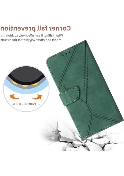Vıvo Y03 4g Için Flip Case Deri Cüzdan Dikiş Kabartmalı Yumuşak Pu Yüksek (Yurt Dışından)