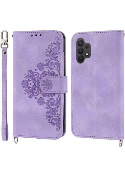 Samsung Galaxy A32 5g Kabartmalı Bileklik Çoklu Kredi Için Flip Case (Yurt Dışından) fırsatları