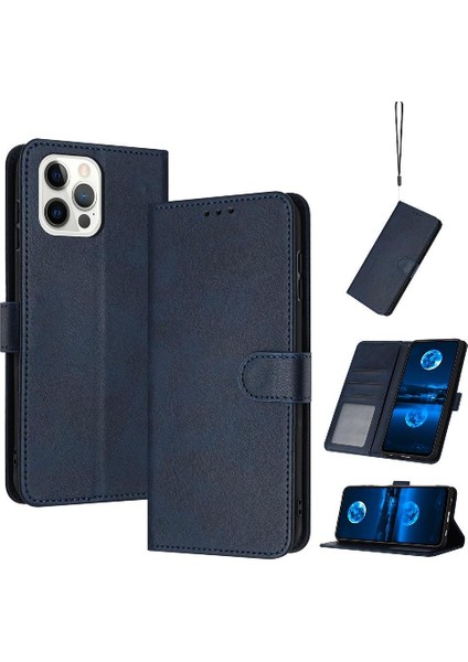 Toka Saf Renk Pu ile Kart Yuvası ile IPhone 12 Pro Max Için Flip Case (Yurt Dışından)