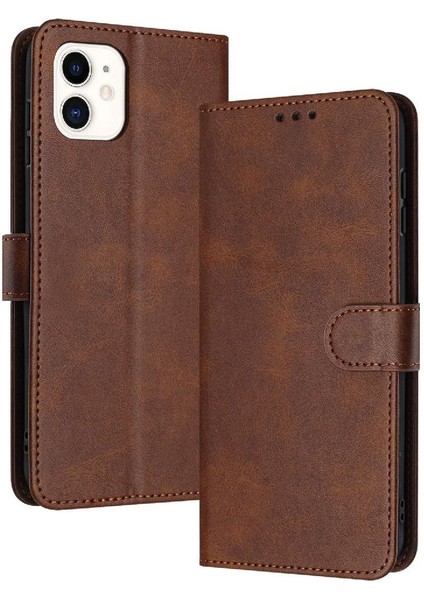 Toka Saf Renk Kickstand Pu Deri ile IPhone 11 Için Flip Case (Yurt Dışından)