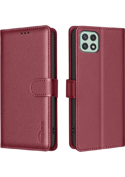 Samsung Galaxy A22 5g Manyetik Rfıd Engelleme Cüzdan Pu Kart Için Flip Case (Yurt Dışından)