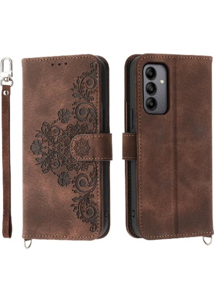 Samsung Galaxy A05S Çoklu Kredi Kartı Yuvaları Kabartmalı Flip Case (Yurt Dışından)