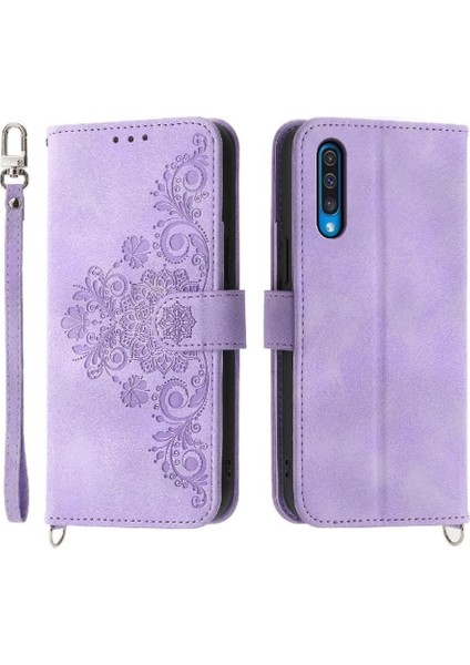 Samsung Galaxy A50 Çoklu Kredi Kartı Yuvaları Kabartmalı Için Flip Case (Yurt Dışından)