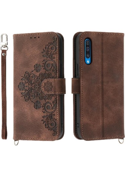 Samsung Galaxy A50 Çoklu Kredi Kartı Yuvaları Kabartmalı Için Flip Case (Yurt Dışından)