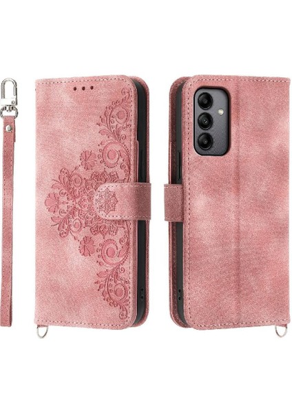Samsung Galaxy A05S Çoklu Kredi Kartı Yuvaları Kabartmalı Flip Case (Yurt Dışından)