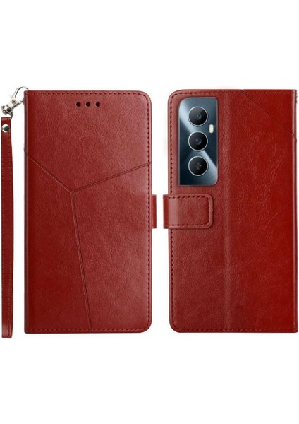 Realme C65 4g Flip Kapak Kitap Katlanır Kickstand Için Flip Case-Dayanıklı Tpu (Yurt Dışından)