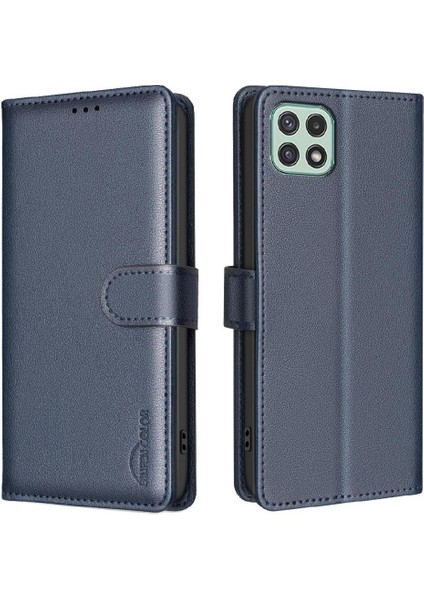 Samsung Galaxy A22 5g Manyetik Rfıd Engelleme Cüzdan Pu Kart Için Flip Case (Yurt Dışından)
