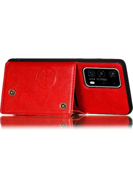 Huawei P40 Pro Kickstand Buit Için Cüzdan Kılıf Demir Cüzdan Kılıf Kartı (Yurt Dışından) indirimleri