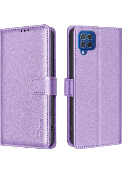 Samsung Galaxy A12 Manyetik Cüzdan Pu Deri Kart Tutucu Için Flip Case (Yurt Dışından)