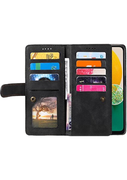 Bdt Shop Samsung Galaxy A14 4g Için Flip Case/5g Pu Deri Cüzdan Kordon 9 Kart (Yurt Dışından)