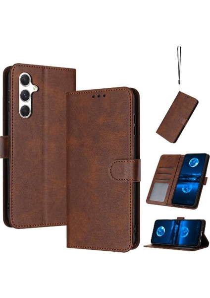 Kart Yuvası Pu Deri Kickstand ile Samsung Galaxy Galaxy 5g Için Flip Case (Yurt Dışından)