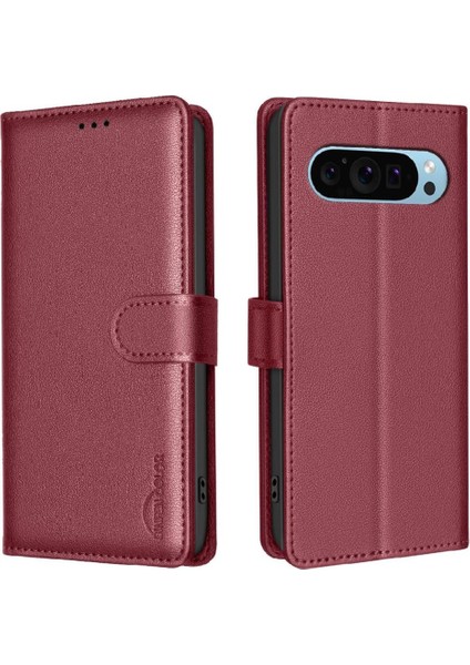 Google Piksel 9 Pro Için Flip Case Pu Deri Cüzdan Rfıd Engelleme Manyetik (Yurt Dışından)