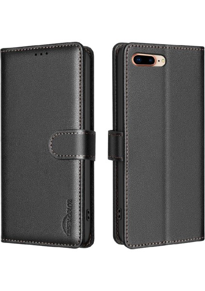 IPhone 7/8 Için Flip Case Manyetik Kart Tutucu Kickstand Rfıd Engelleme Pu (Yurt Dışından)